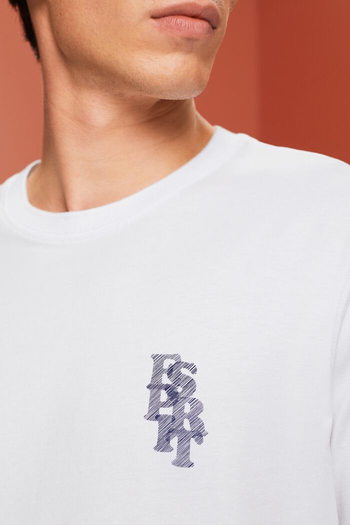 T-shirt met logo, 100% katoen, WHITE, detail image number 2