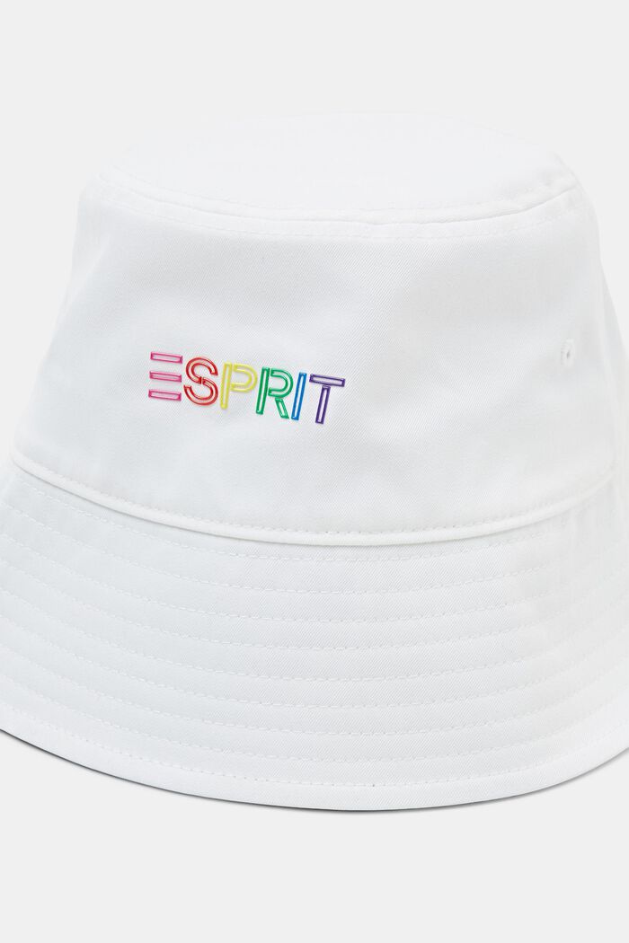 Twill bucket hat met label, WHITE, detail image number 1