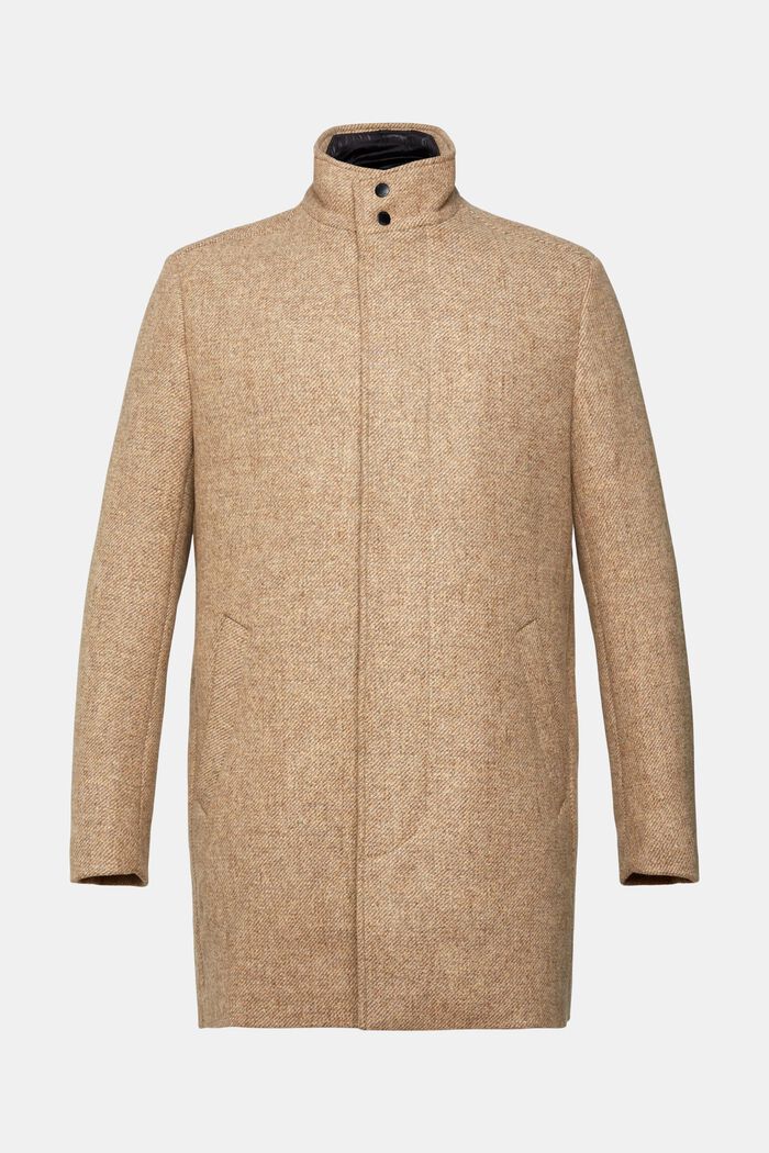 Manteau rembourré en laine mélangée, avec doublure amovible, LIGHT BEIGE, detail image number 2
