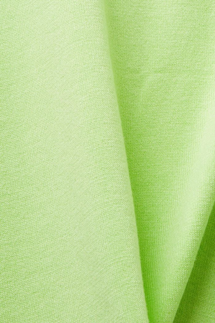 Gebreide trui met korte mouwen en polokraag, CITRUS GREEN, detail image number 4