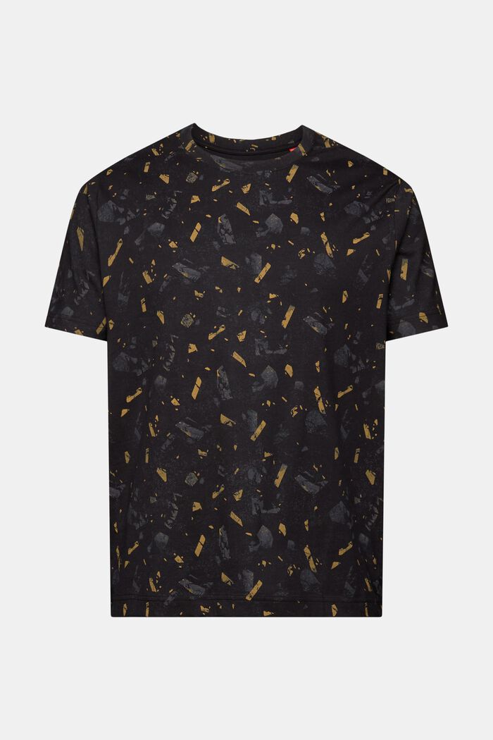 T-shirt van katoen met print all-over, BLACK, detail image number 6