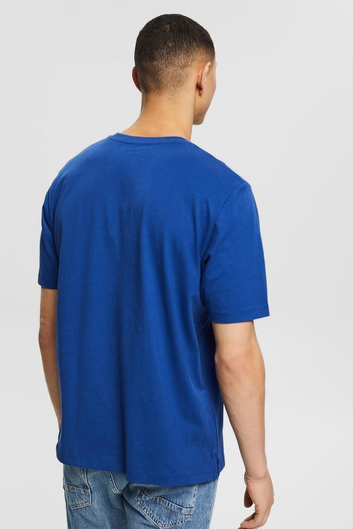 Jersey T-shirt met geborduurd logo, BRIGHT BLUE, detail image number 3