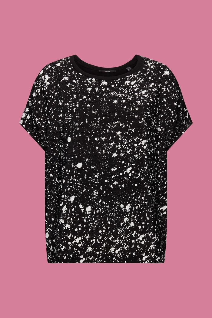 T-shirt van een materiaalmix, LENZING™ ECOVERO™, BLACK, detail image number 6