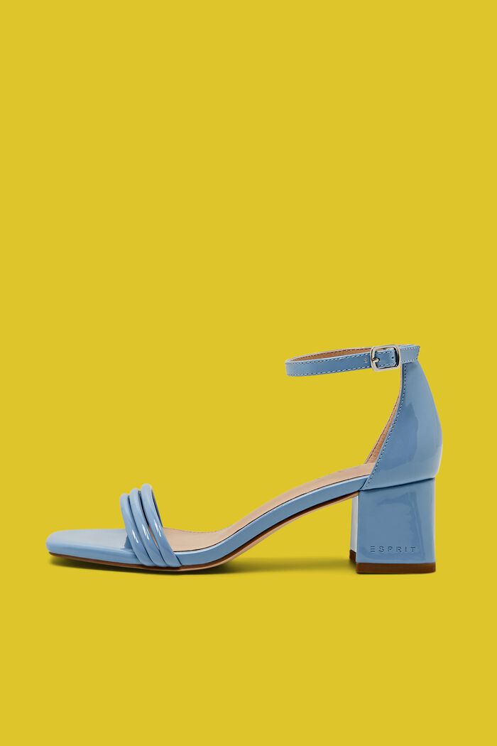 Sandalen met blokhak van imitatieleer, LIGHT BLUE, detail image number 0
