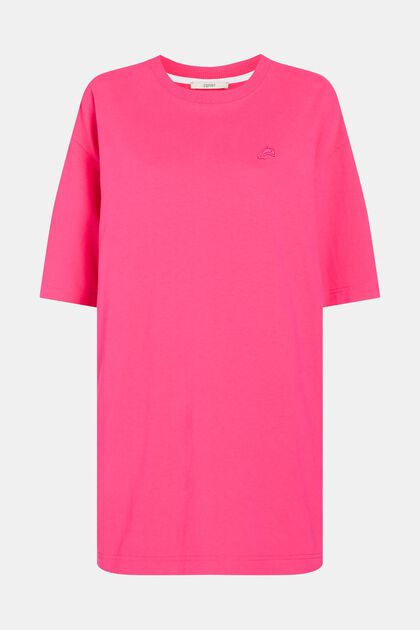 Robe t-shirt ornée d´un patch dauphin, PINK, overview