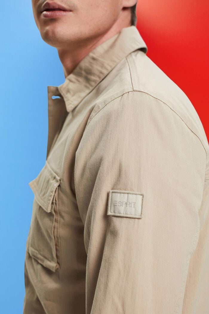 Field jacket van een katoenmix, LIGHT BEIGE, detail image number 2