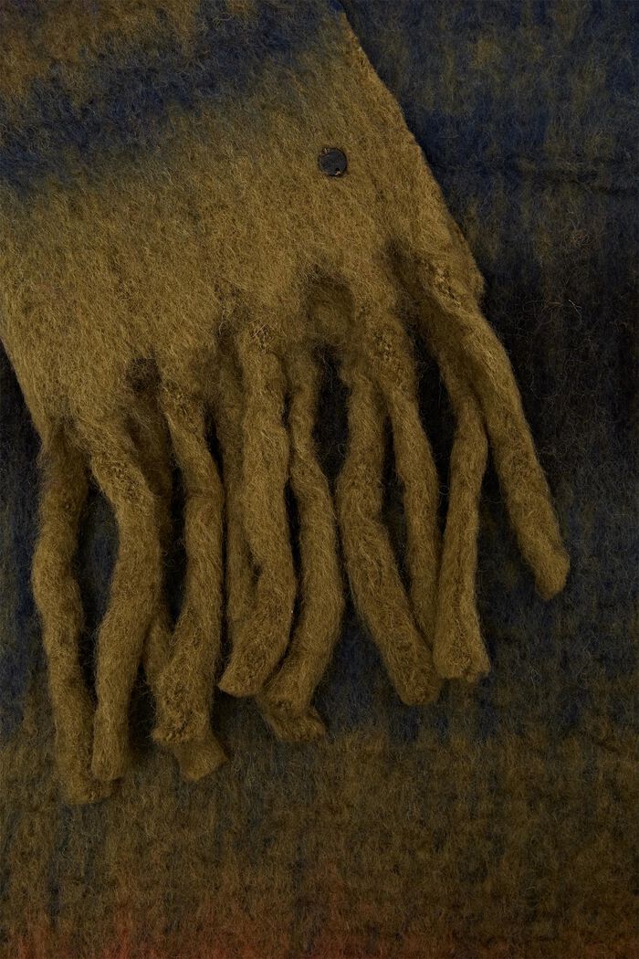 Écharpe en laine mélangée ornée d’un dégradé de couleurs, KHAKI BEIGE, detail image number 1