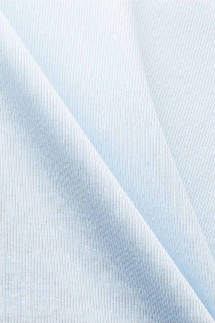 T-shirt van katoen-jersey met ronde hals, PASTEL BLUE, detail image number 5