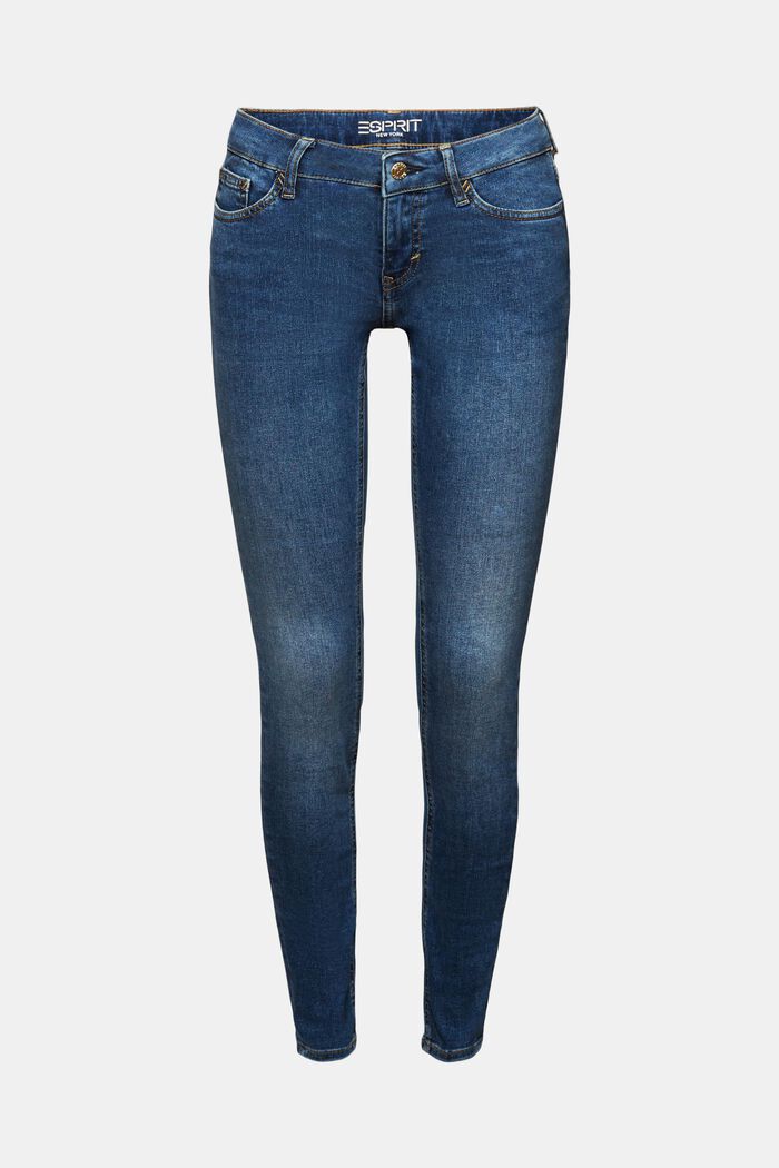En matière recyclée : le jean Skinny à taille basse, BLUE MEDIUM WASHED, detail image number 7