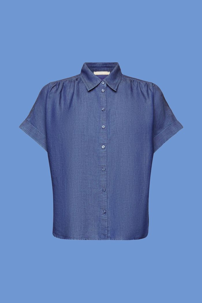 Oversized overhemdblouse, TENCEL™, BLUE DARK WASHED, detail image number 7