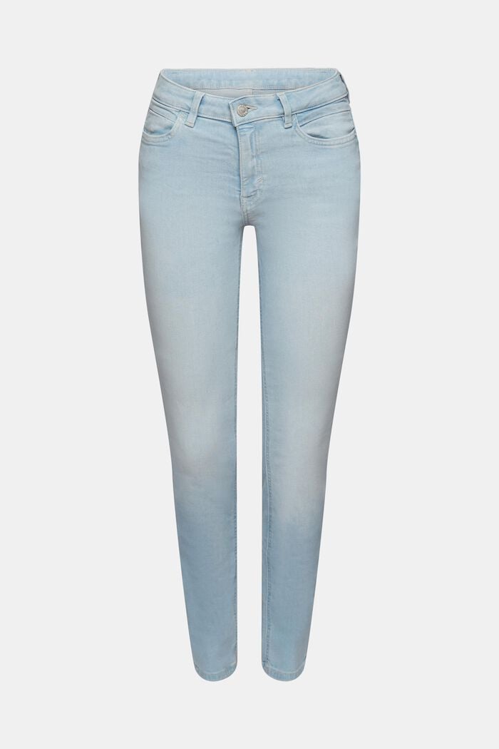 Mid-rise slim fit stretchjeans, BLUE BLEACHED, detail image number 7