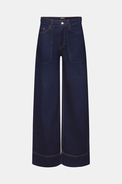 Retro jeans met wijde pijpen, 100% katoen
