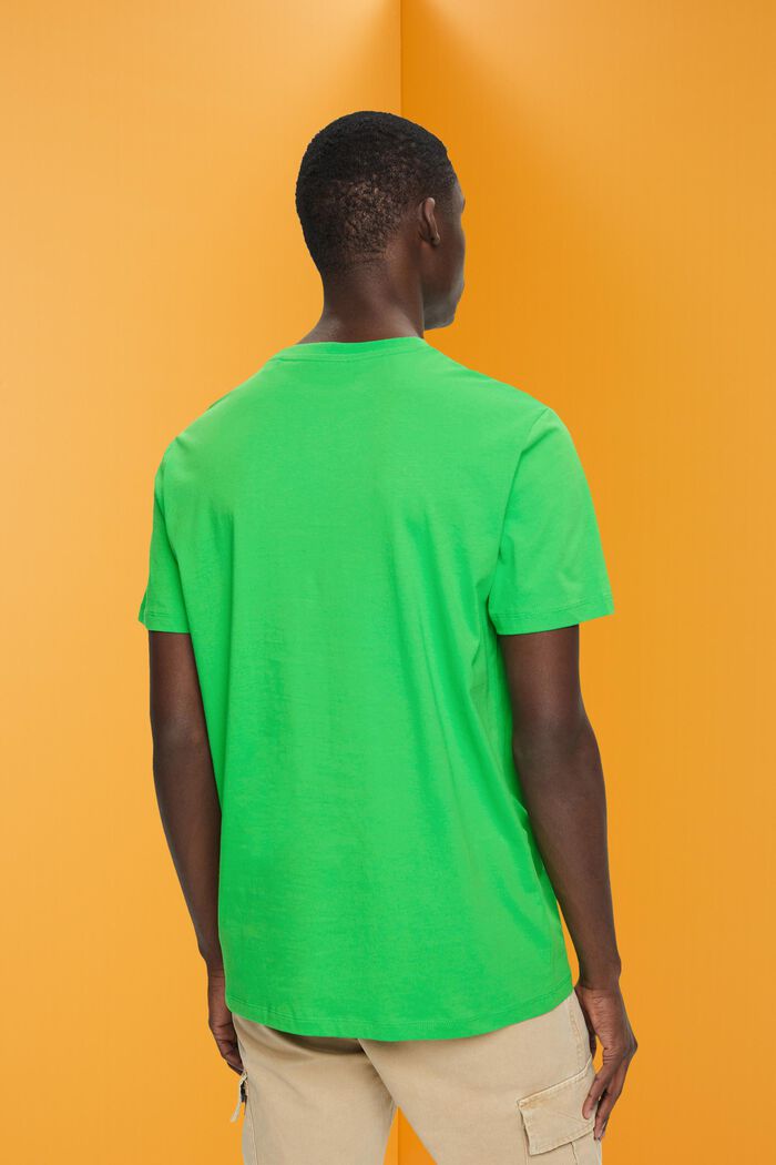 T-shirt de coupe Slim Fit orné d’un petit imprimé sur la poitrine, GREEN, detail image number 3