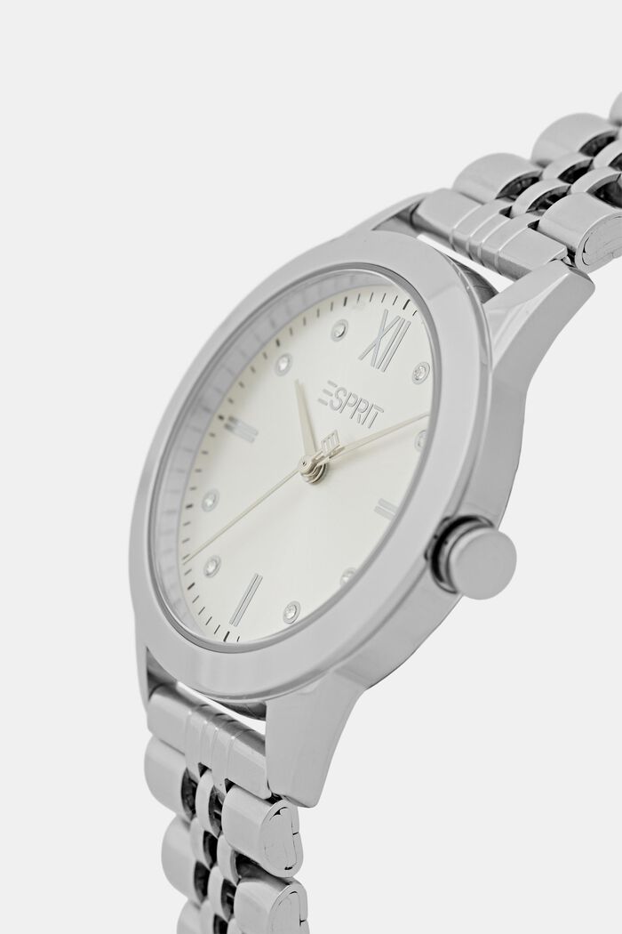 Set van edelstalen horloge en armband, SILVER, detail image number 1