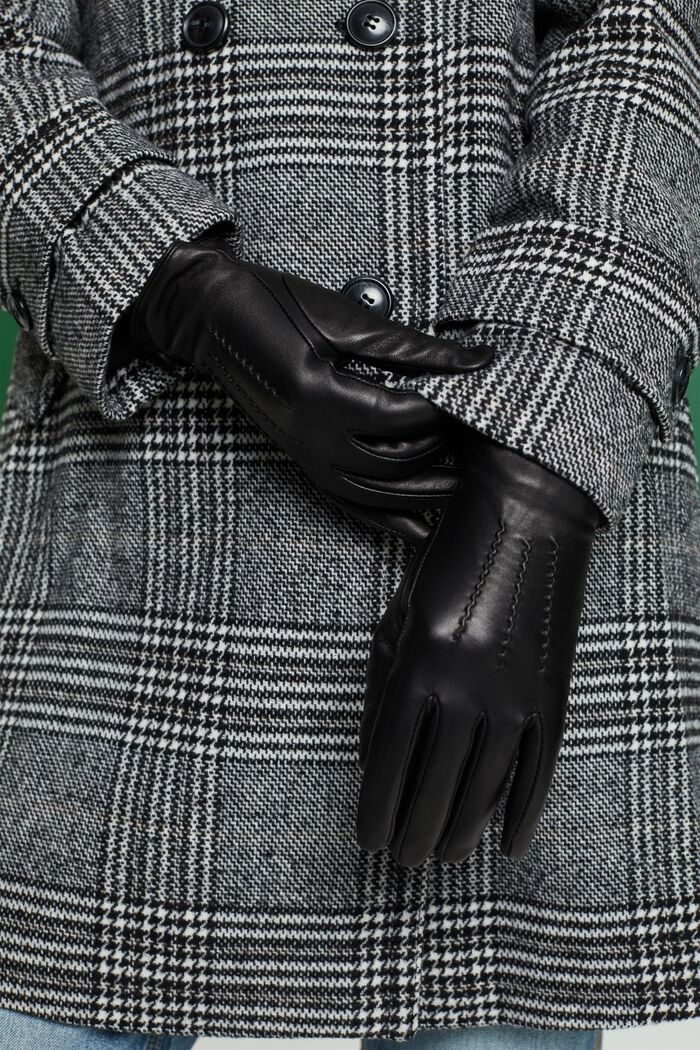 Leren handschoenen, BLACK, detail image number 2
