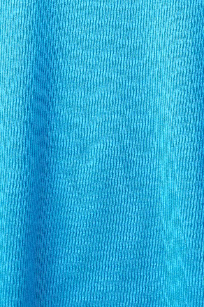Haut à col ras-du-cou côtelé, BLUE, detail image number 5