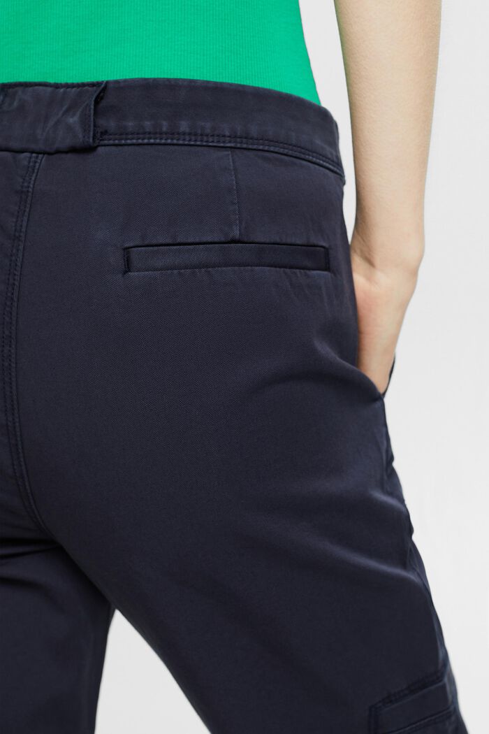 Pantalon corsaire en coton Pima, NAVY, detail image number 3