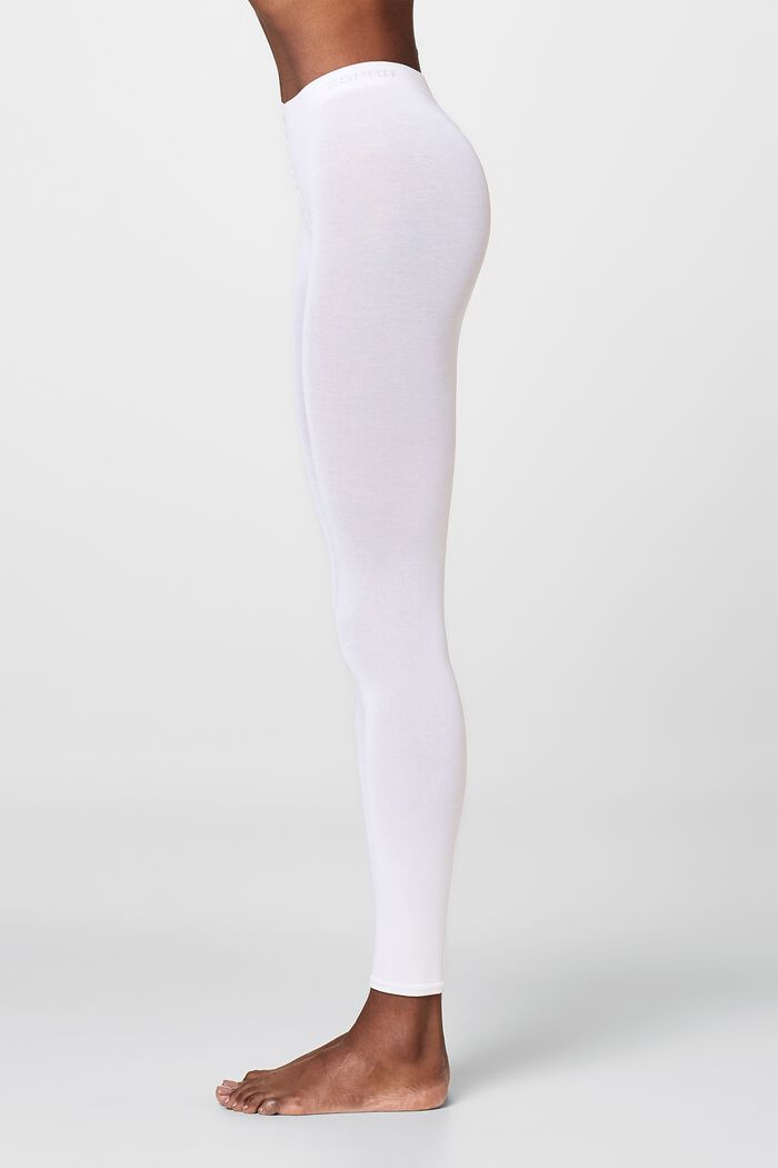 Ondoorzichtige legging, van een katoenmix, WHITE, detail image number 3