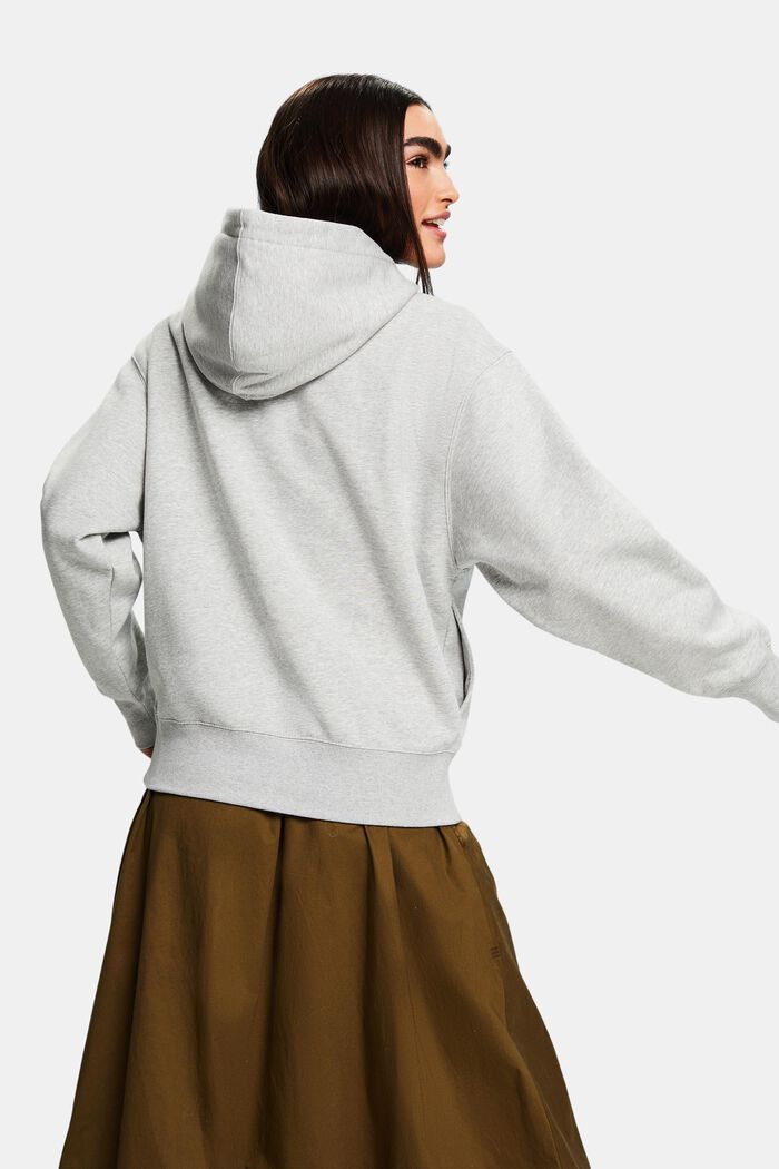 Uniseks hoodie van fleece met logo, LIGHT GREY, detail image number 3