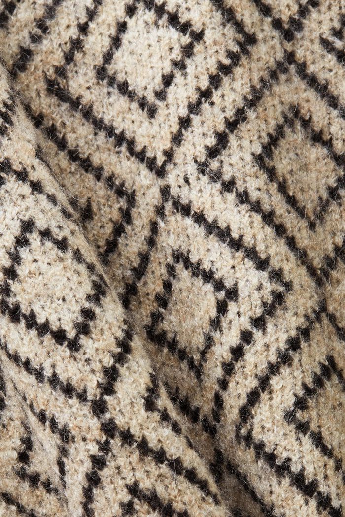 Jacquard trui van een wolmix, BLACK, detail image number 5