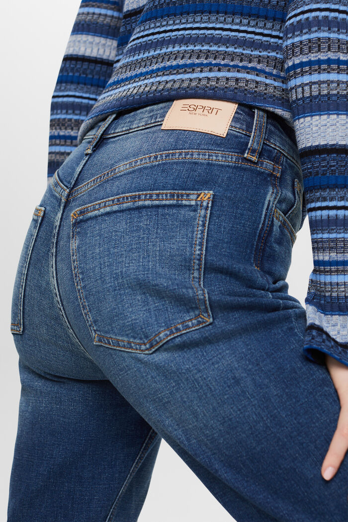 Klassieke jeans in retrolook met middelhoge taille, BLUE MEDIUM WASHED, detail image number 4