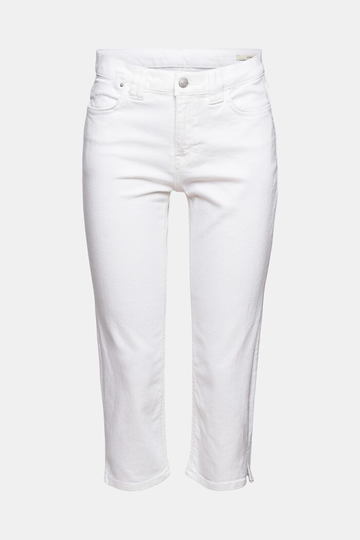Jeans met caprilengte, WHITE, overview