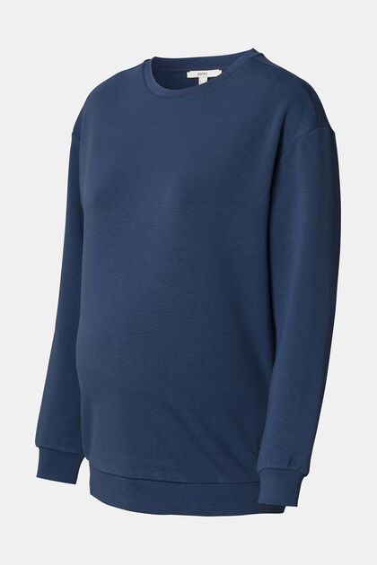 Sweatshirt van elastische jersey, DARK BLUE, overview