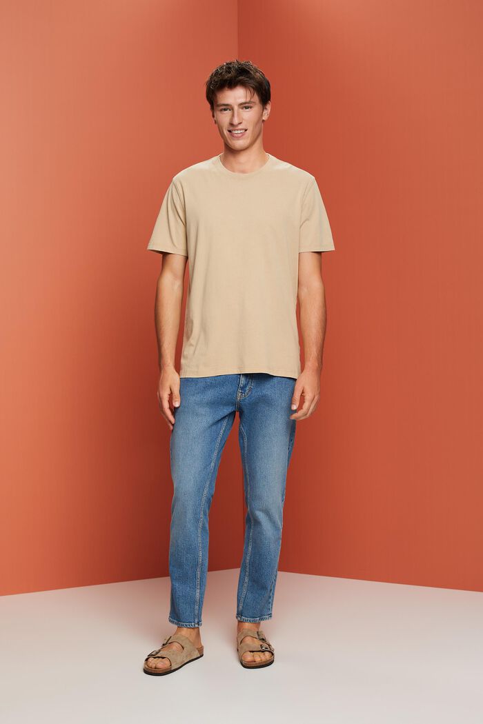 Garment-dyed jersey T-shirt, 100% katoen, SAND, detail image number 4