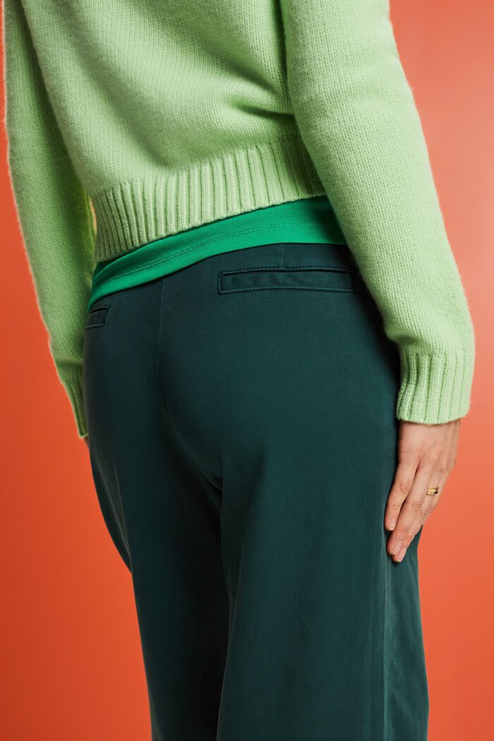 Wide fit chino met hoge taille, EMERALD GREEN, detail image number 2