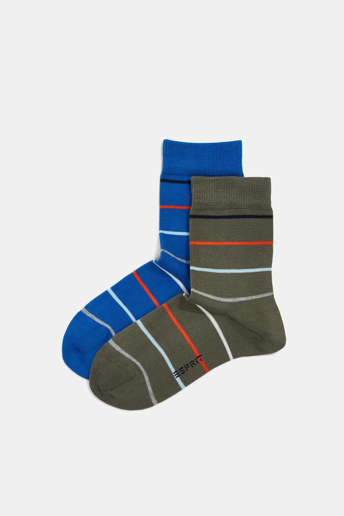 Set van twee paar sokken van een katoenmix, GREY/BLUE, overview