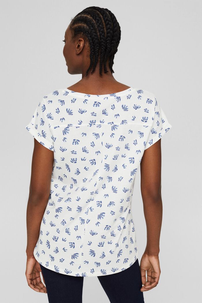 T-shirt met print van 100% biologisch katoen, BLUE LAVENDER, detail image number 3