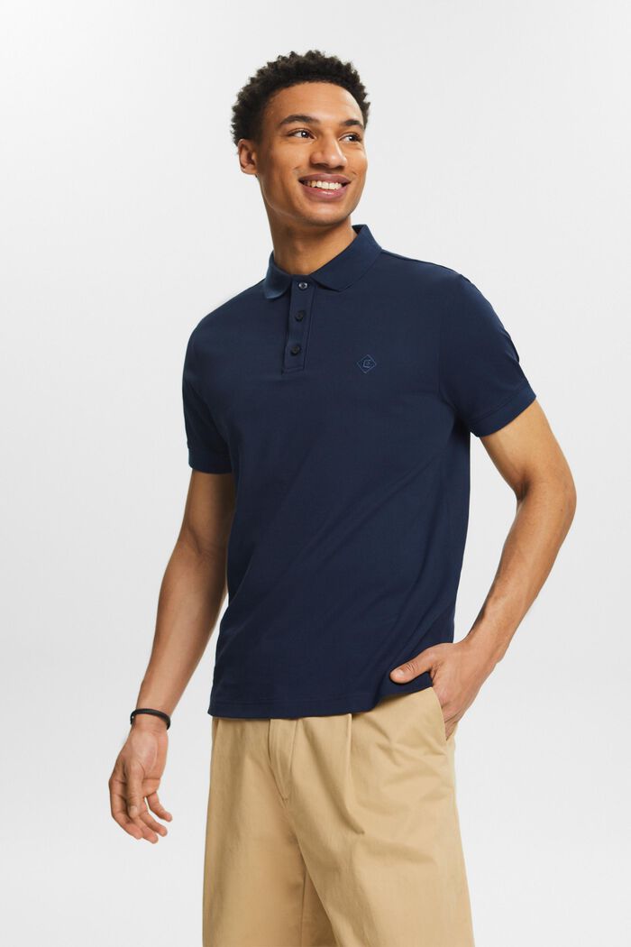 Polo à logo, NAVY, detail image number 0