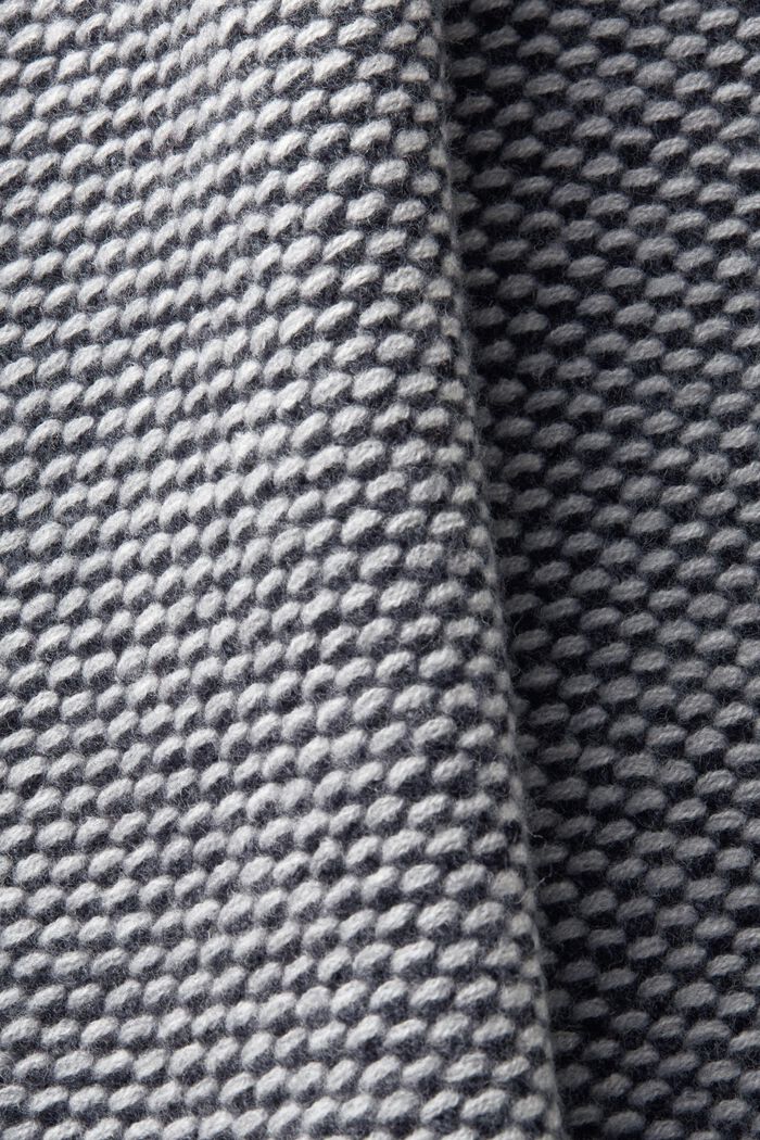 Wollen trui met ronde hals en structuur, BLACK, detail image number 5