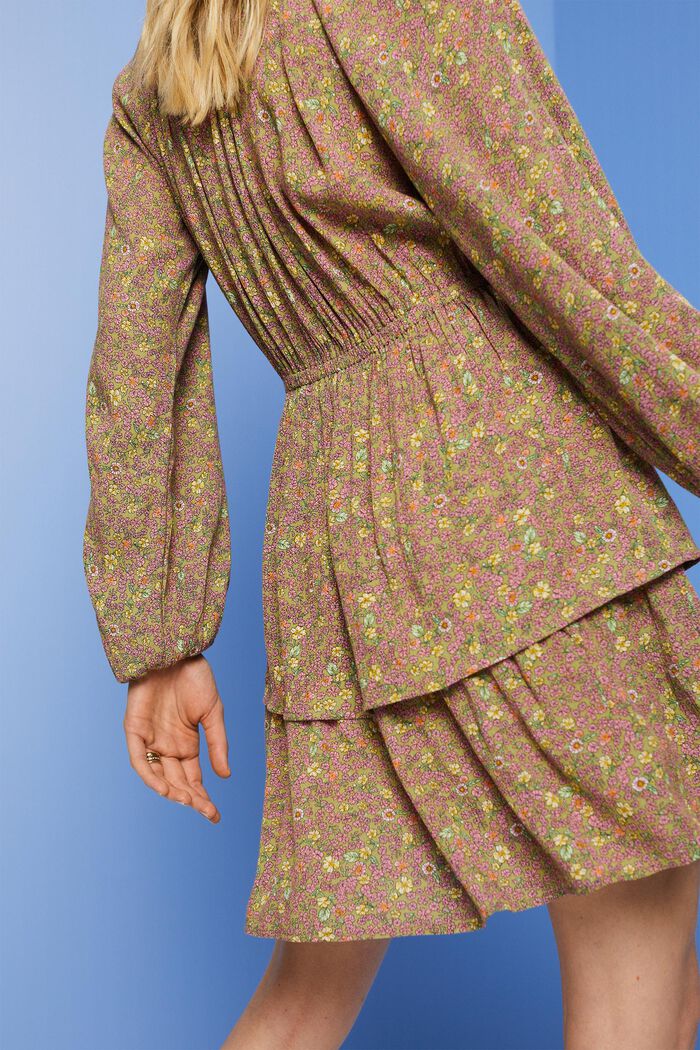 Gelaagde mini-jurk met print, CITRUS GREEN, detail image number 2