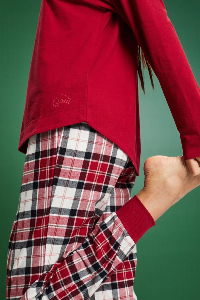Geruite flanellen pyjama, NEW RED, detail image number 2