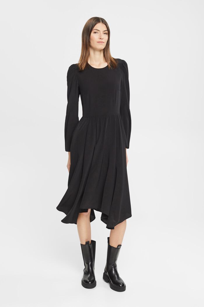 Midi-jurk met lange mouwen, BLACK, detail image number 4