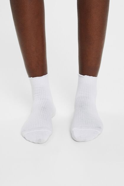 Set van 2 paar sokken met gerimpeld boorden, organic cotton