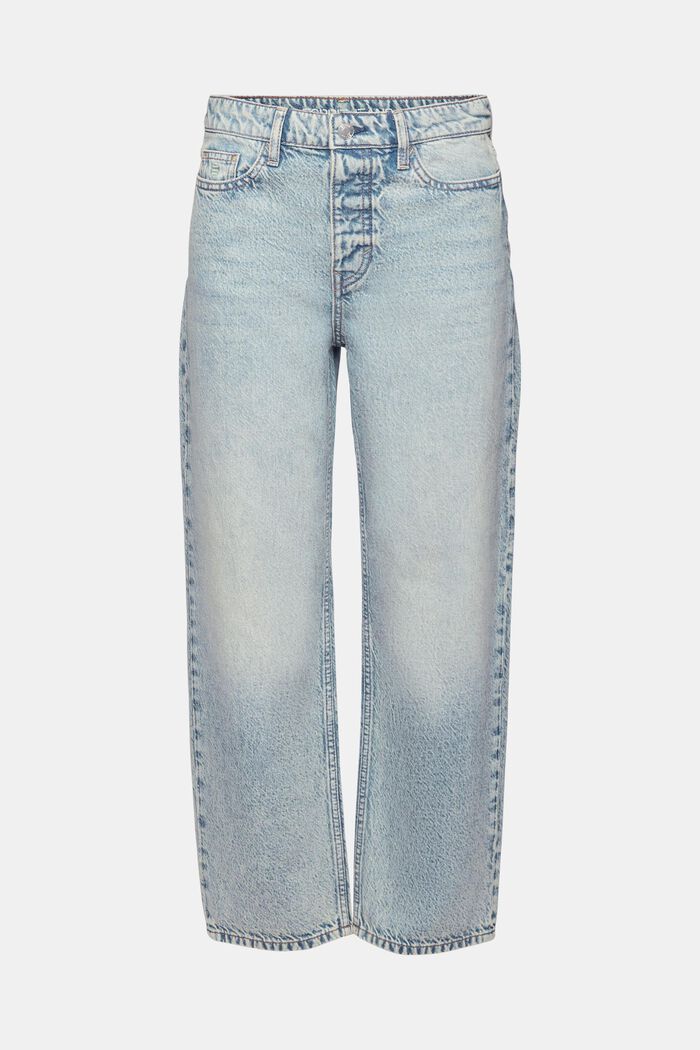 Retro loose jeans met hoge taille, BLUE LIGHT WASHED, detail image number 7