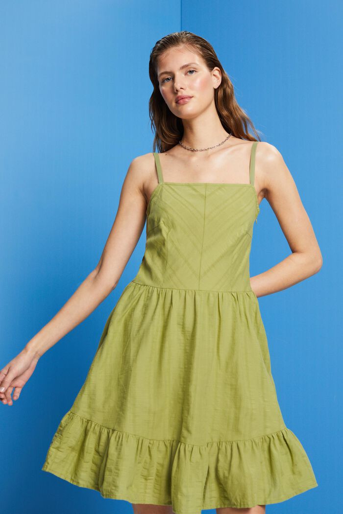 Katoenen mini-jurk, PISTACHIO GREEN, detail image number 0