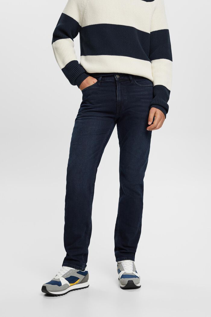 Straight fit jeans met middelhoge taille, BLUE BLACK, detail image number 2