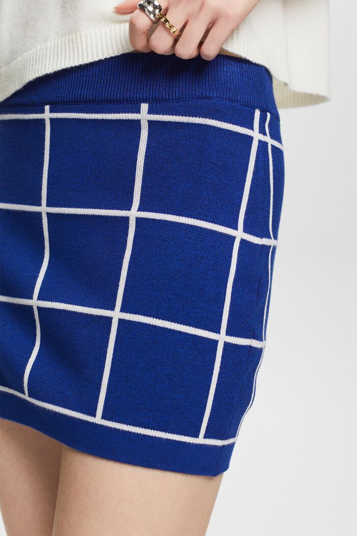 Mini-jupe en maille jacquard, BRIGHT BLUE, detail image number 4