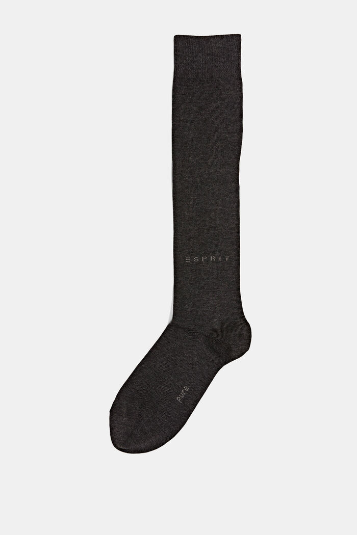 Chaussettes hautes en coton mélangé, ANTHRACITE MELANGE, detail image number 0