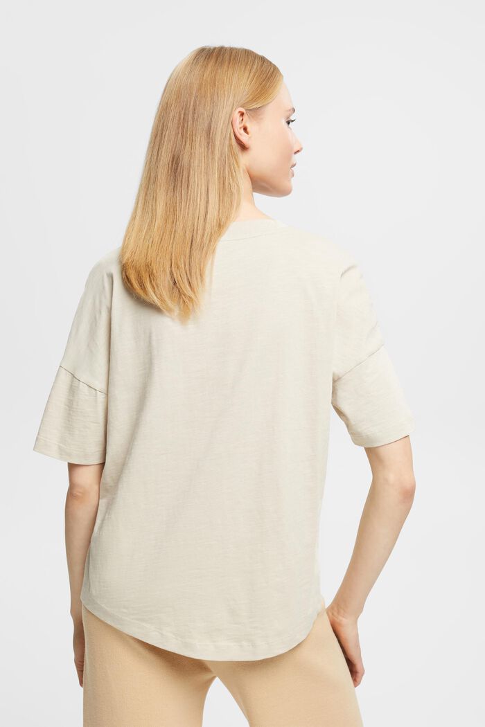 T-shirt en coton à imprimé géométrique, LIGHT TAUPE, detail image number 3