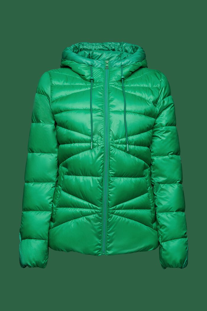 Gewatteerde jas met capuchon, GREEN, detail image number 7