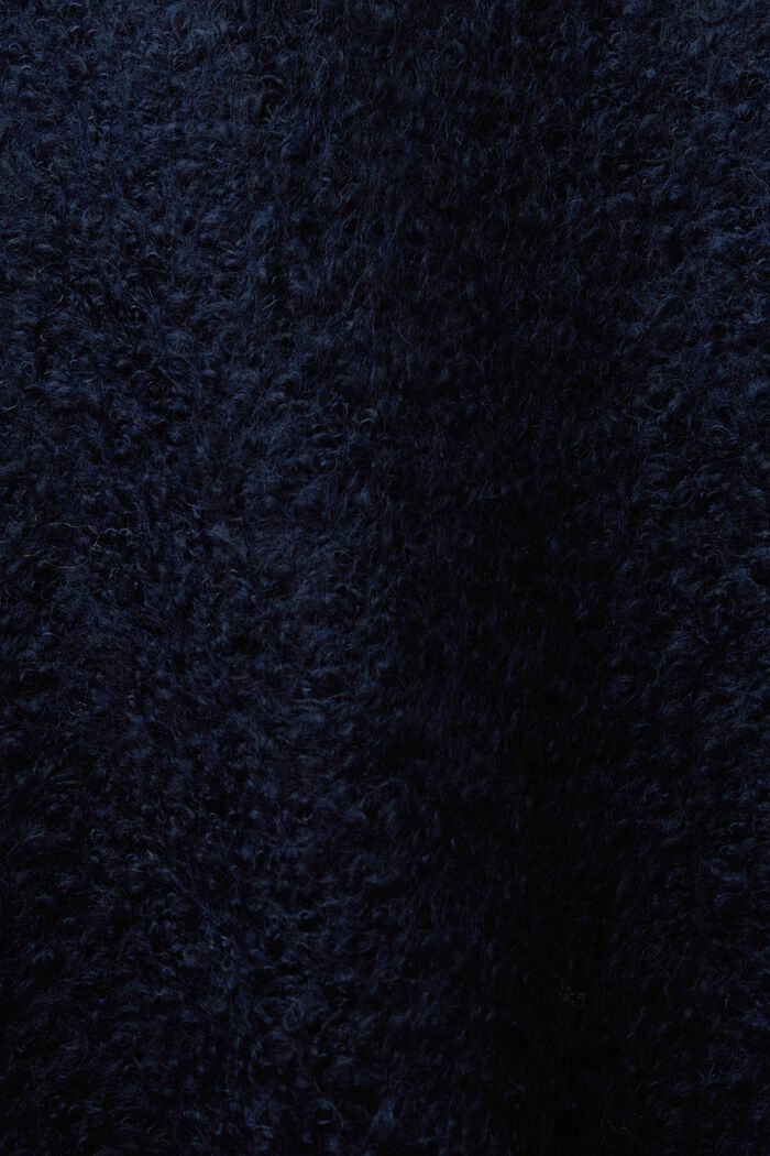Mantel uit een mix van krullende wol, NAVY, detail image number 5