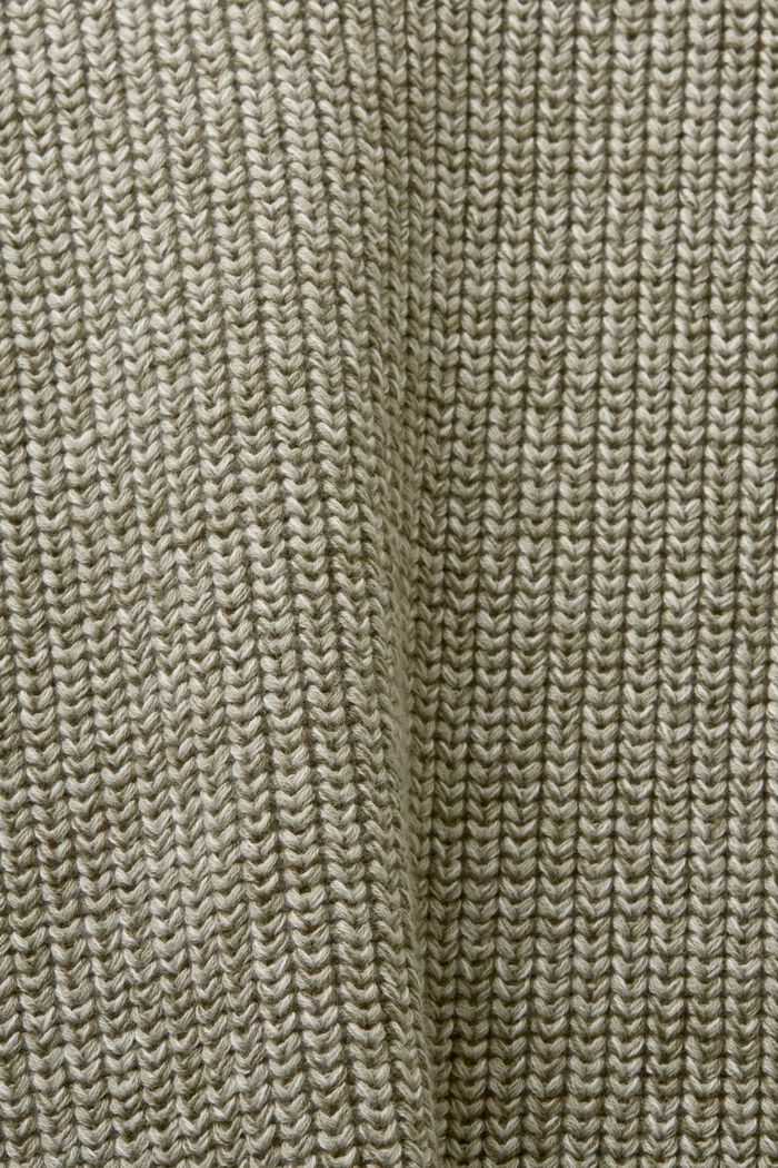 Katoenen trui met ribbreisel, DUSTY GREEN, detail image number 5