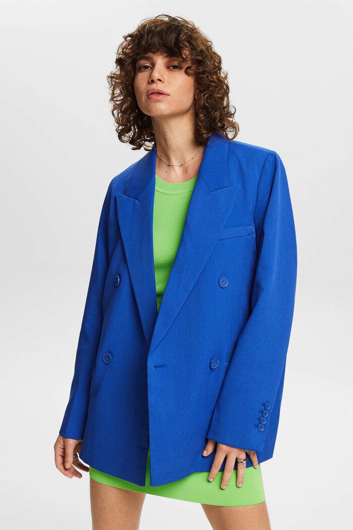 Double-breasted blazer, BRIGHT BLUE, detail image number 0