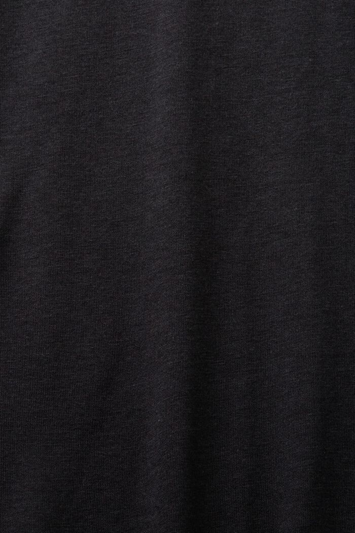 Haut à col cheminée en jersey de coton mélangé, BLACK, detail image number 5