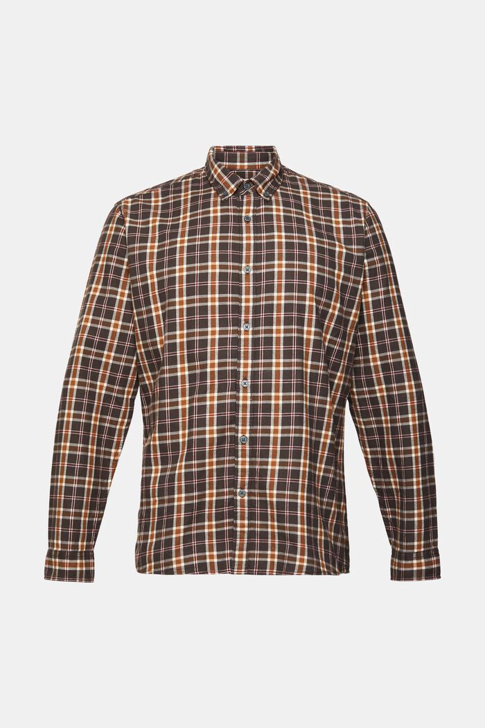 Geruit overhemd met buttondownkraag, DARK GREY, detail image number 6