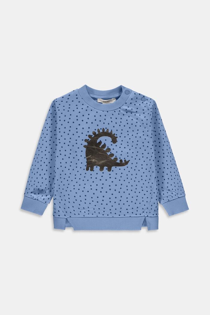 Sweatshirt met print, biologisch katoen, BRIGHT BLUE, detail image number 0
